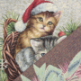 Tissu déco panneau gobelin Chats de Noël Christmas Cats, 46x46 cm