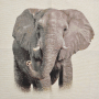Dekostoff Gobelinstoff Panel Elefant, 46 x 46 cm