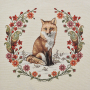 Dekostoff Gobelinstoff Panel Flower Fox, 46 x 46 cm