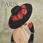 Decoratiestof Gobelin Fancy paneel French Girl, 46 x 46 cm