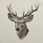 Tissu déco panneau gobelin Cerf, 46 x 46 cm