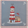 Decoratiestof Gobelin Fancy paneel vuurtoren, 46 x 46 cm