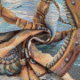 Decoratiestof Gobelin paneel maritiem, 46 x 46 cm