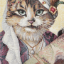 Dekostoff Gobelinstoff Panel Oriental Cat, 46 x 46 cm