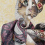 Dekostoff Gobelinstoff Panel Oriental Cat, 46 x 46 cm