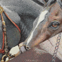 Tissu déco panneau gobelin Chevaux, 46 x 46 cm