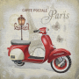 Decoratiestof Gobelin Fancy paneel Scooter, 46 x 46 cm