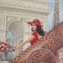 Decoratiestof Gobelin paneel Trip to Paris, 46 x 46 cm