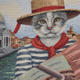 Decoratiestof Gobelin Fancy paneel Venice Cat, 46 x 46 cm