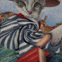 Decoratiestof Gobelin Fancy paneel Venice Cat, 46 x 46 cm