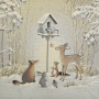 Dekostoff Gobelinstoff Panel Waldtiere, 46 x 46 cm