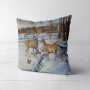 Tissu déco panneau gobelin Panel Winter Deer, 46x46 cm