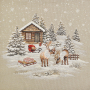 Dekostoff Gobelinstoff Panel Winterwelt, 46 x 46 cm