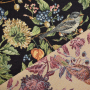 Dekostoff Gobelinstoff Paradise Bird Flora, schwarz