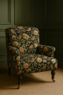 Dekostoff Gobelinstoff Paradise Bird Flora, schwarz