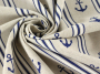 Tissu déco semi panama Anchor and Stripes, nature