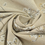 Tissu déco semi panama fleurs Berce du Caucase, naturel