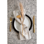 Tissu déco semi panama fleurs Berce du Caucase, naturel