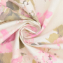 Tissu déco semi panama Big Roses, blanc vanille