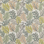 Decoration fabric half panama forest of leaves, natural