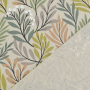 Decoration fabric half panama forest of leaves, natural