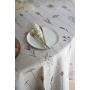 Tissu déco semi panama champ de fleurs, naturel