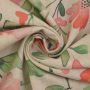 Tissu déco semi panama Rameaux de fleuri, beige