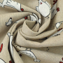 Tissu déco semi panama poules Chicken Family, naturelle