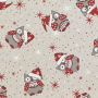 Decoratiestof half panama christmas owls