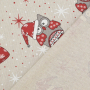Decoratiestof half panama christmas owls