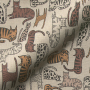 Tissu déco semi panama chats Comic Cats