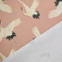 Decoration fabric half panama Crane Bird, old rosé
