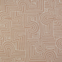 Decoration fabric half panama Curve Maze Line, light brown