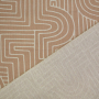 Decoration fabric half panama Curve Maze Line, light brown