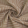 Decoration fabric half panama Curve Maze Line, light brown