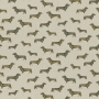 Decoratiestof half panama Dachshund, naturel