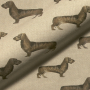 Decoratiestof half panama Dachshund, naturel