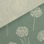 Tissu déco semi panama graines de pissenlit Dandelions, vieux vert