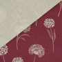 Tissu déco semi panama graines de pissenlit Dandelions, lie de vin
