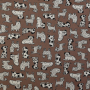Decoration fabric half panama Dog Wildlife Art, brown