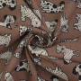 Decoration fabric half panama Dog Wildlife Art, brown