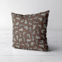 Decoration fabric half panama Dog Wildlife Art, brown
