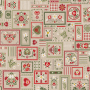 Tissu déco semi panama edelweiss patchwork, naturel