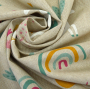 Tissu déco semi panama licornes, naturel