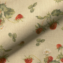 Tissu déco semi panama fraises, naturel