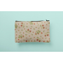 Tissu déco semi panama fraises, naturel