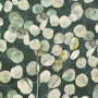 Tissu déco semi panama Feuilles d'eucalyptus, vert foncé profond