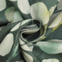 Tissu déco semi panama Feuilles d'eucalyptus, vert foncé profond