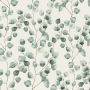 Tissu déco semi panama feuilles eucalyptus Eukalyptus, blanc cassé