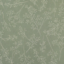 Decoratiestof half panama fijne takken, oudgroen